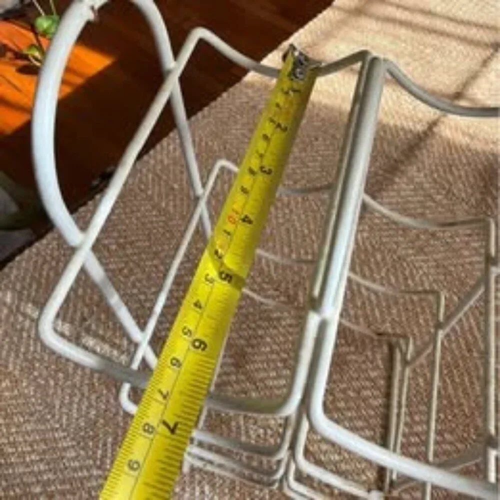 White metal wine rack
